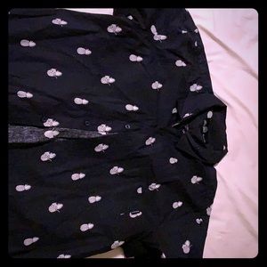 Navy Blue Casual Button Up